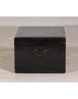 Hand-Painted Black and Gold Lacquer Trunk with Court Scene, Late Qing Dynasty