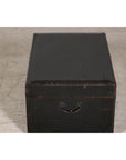Hand-Painted Black and Gold Lacquer Trunk with Court Scene, Late Qing Dynasty