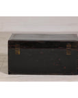 Hand-Painted Black and Gold Lacquer Trunk with Court Scene, Late Qing Dynasty