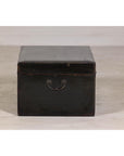Hand-Painted Black and Gold Lacquer Trunk with Court Scene, Late Qing Dynasty