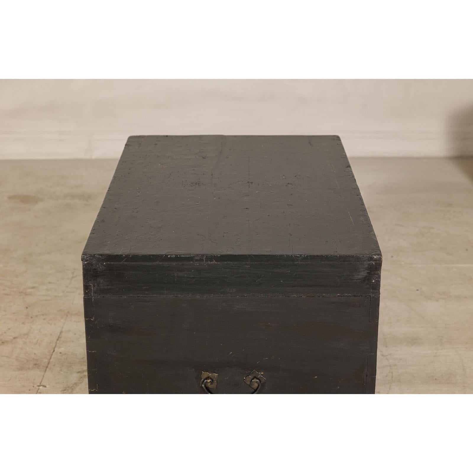 Antique Style Hand-Painted Trunk with Scenic Decor, Early 20th Century