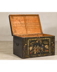 Antique Style Hand-Painted Trunk with Scenic Decor, Early 20th Century