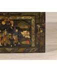 Antique Style Hand-Painted Trunk with Scenic Decor, Early 20th Century