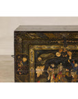 Antique Style Hand-Painted Trunk with Scenic Decor, Early 20th Century