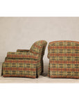 Pair of Kravet Plaid Upholstered Club Chairs with Skirted Base for Cozy Seating-7. Asian & Chinese Furniture, Art, Antiques, Vintage Home Décor for sale at FEA Home