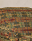 Pair of Kravet Plaid Upholstered Club Chairs with Skirted Base for Cozy Seating