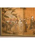 Meiji Six-Panel Folding Screen with Courtly Landscape and Pavilion-6. Asian & Chinese Furniture, Art, Antiques, Vintage Home Décor for sale at FEA Home