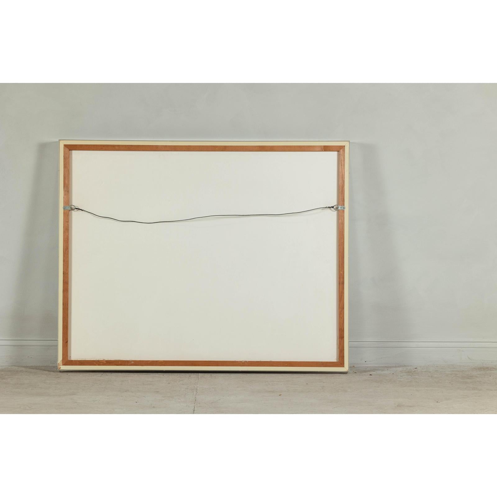 Ethereal Leanne Weissler Abstract Painting in Lucite Box Frame, Pastel Hues