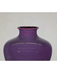 Pair of Purple Ceramic Vases with Glossy Finish and Rounded Bellies