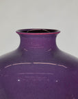 Pair of Purple Ceramic Vases with Glossy Finish and Rounded Bellies