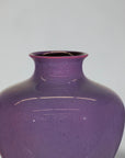 Pair of Purple Ceramic Vases with Glossy Finish and Rounded Bellies