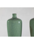 Pair of Vintage Celadon Porcelain Vases with Elegant Crackled Glaze