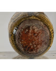 Vintage Mustard Brown Glazed Ceramic Vase with Incised Floral and Bird Motifs-11. Asian & Chinese Furniture, Art, Antiques, Vintage Home Décor for sale at FEA Home