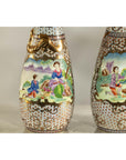 Pair of Vintage Small Porcelain Vases with Hand-Painted Pastoral Scenes-12. Asian & Chinese Furniture, Art, Antiques, Vintage Home Décor for sale at FEA Home