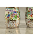 Pair of Vintage Small Porcelain Vases with Hand-Painted Pastoral Scenes-14. Asian & Chinese Furniture, Art, Antiques, Vintage Home Décor for sale at FEA Home