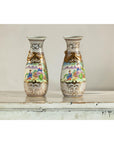 Pair of Vintage Small Porcelain Vases with Hand-Painted Pastoral Scenes-5. Asian & Chinese Furniture, Art, Antiques, Vintage Home Décor for sale at FEA Home