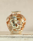 Early 20th-Century Kutani-Style Porcelain Vase with Scenic and Floral Designs