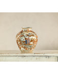 Early 20th-Century Kutani-Style Porcelain Vase with Scenic and Floral Designs