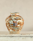 Early 20th-Century Kutani-Style Porcelain Vase with Scenic and Floral Designs