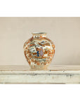 Early 20th-Century Kutani-Style Porcelain Vase with Scenic and Floral Designs