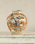 Early 20th-Century Kutani-Style Porcelain Vase with Scenic and Floral Designs