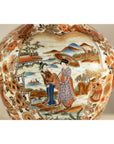 Early 20th-Century Kutani-Style Porcelain Vase with Scenic and Floral Designs