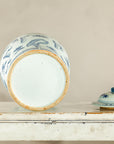 Qing Dynasty Blue and White Porcelain Dragon Jar with Lid and Foo Dog Finial