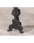 Baroque-Style Ornate Metal Candlesticks with Cherub, Volute and Garland Motifs