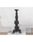Baroque-Style Ornate Metal Candlesticks with Cherub, Volute and Garland Motifs