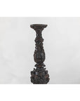 Baroque-Style Ornate Metal Candlesticks with Cherub, Volute and Garland Motifs