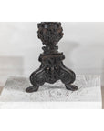 Baroque-Style Ornate Metal Candlesticks with Cherub, Volute and Garland Motifs