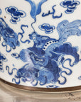 Blue and White Porcelain Teapot with Mythical Qilin and Auspicious Cloud Motifs