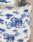 Blue and White Porcelain Teapot with Mythical Qilin and Auspicious Cloud Motifs