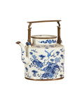 Blue and White Porcelain Teapot with Mythical Qilin and Auspicious Cloud Motifs