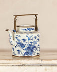 Blue and White Porcelain Teapot with Mythical Qilin and Auspicious Cloud Motifs