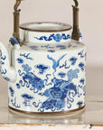 Blue and White Porcelain Teapot with Mythical Qilin and Auspicious Cloud Motifs