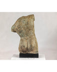 Greco Roman Inspired Classical Bronze Torso Sculpture with Verdigris Patina