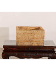 Vintage Country Style Rectangular Rattan Storage Box with Removable Tray Lid