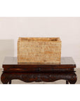 Vintage Country Style Rectangular Rattan Storage Box with Removable Tray Lid
