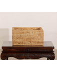 Vintage Country Style Rectangular Rattan Storage Box with Removable Tray Lid