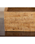 Vintage Country Style Rectangular Rattan Storage Box with Removable Tray Lid
