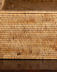Vintage Country Style Rectangular Rattan Storage Box with Removable Tray Lid