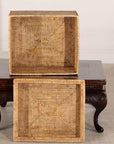 Vintage Country Style Rectangular Rattan Storage Box with Removable Tray Lid