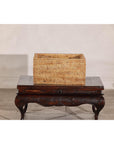 Vintage Country Style Rectangular Rattan Storage Box with Removable Tray Lid