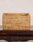 Vintage Country Style Rectangular Rattan Storage Box with Removable Tray Lid