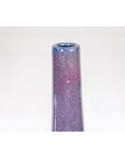 White & Purple Ceramic Vase with Skinny Neck
