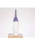 White & Purple Ceramic Vase with Skinny Neck