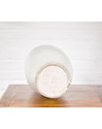 White & Purple Ceramic Vase with Skinny Neck