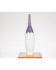 White & Purple Ceramic Vase with Skinny Neck