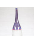 White & Purple Ceramic Vase with Skinny Neck